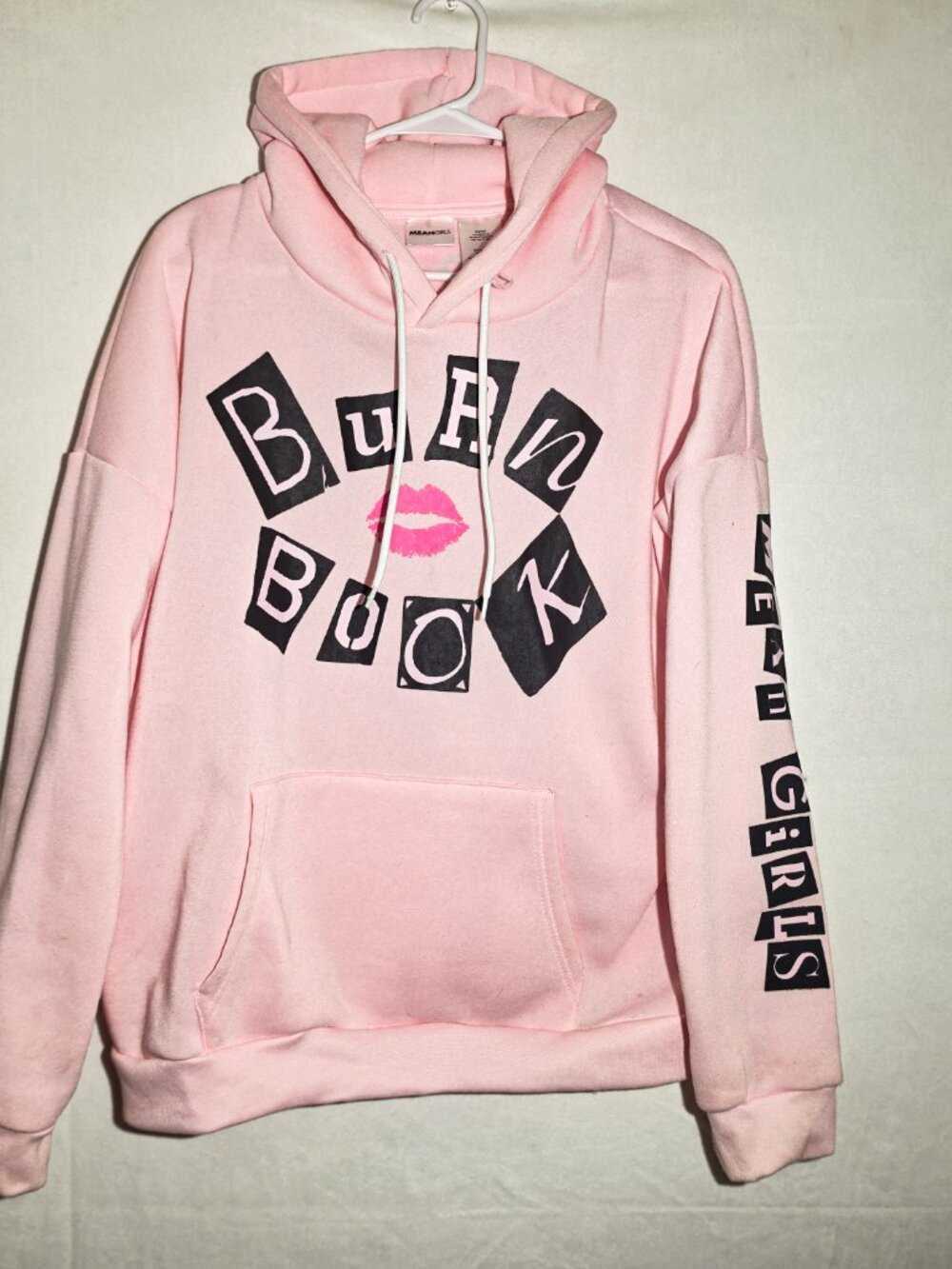 Mean Girls Brand Medium Burn Book Hoodie Pink Printed LOGO trendy y2k